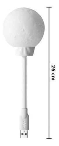 Lampara Veladora Led Usb Decorativa Diseño Luna Blanco