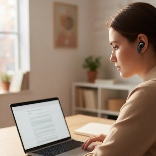 Auriculares Bluetooth Inalámbricos Reducción Ruido Estuche Negro
