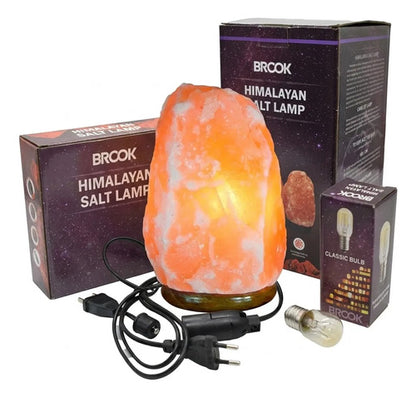 Lampara De Sal Natural Del Himalaya 3-5 Kg Dimmer Regulador Amarillo