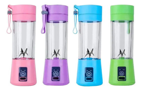 Licuadora Portatil Varios Colores Usb Recargable Vaso Batido Violeta