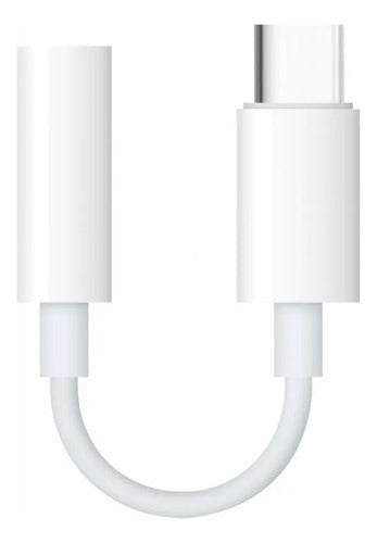 Adaptador Cable Usb Tipo C A Plug Jack 3.5 Audio Auriculares Blanco