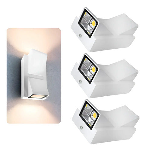 Set X3 Aplique Pared Bidireccional Lampara Foco Exterior