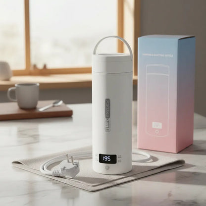 Hervidor Electrico Portatil Acero Portatil 450ml Hogar Termo Blanco