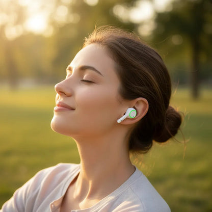 Auriculares Bluetooth Inalámbricos Display Led Rgb Estuche Blanco
