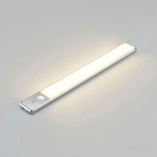 Barra Luz Led 60 Cm Aluminio Usb Recargable Con Sensor De Movimiento Bajo Alacena Cocina Veoquiero Blanco Frío