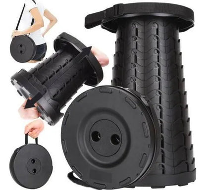 Taburete Banco Telescopico Portatil Ajustable Plegable 120kg Negro