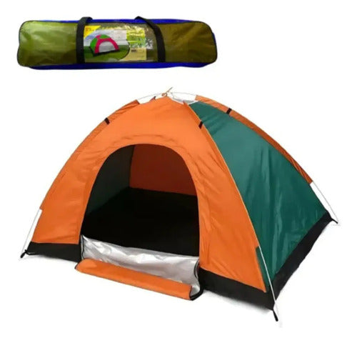 Carpa Camping Para 3 A 4 Personas + Silla Plegable Con Funda Aleatorio
