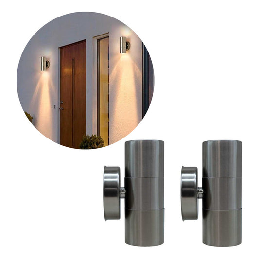 Set X2 Aplique Pared Exterior Luminaria Foco Bidireccional